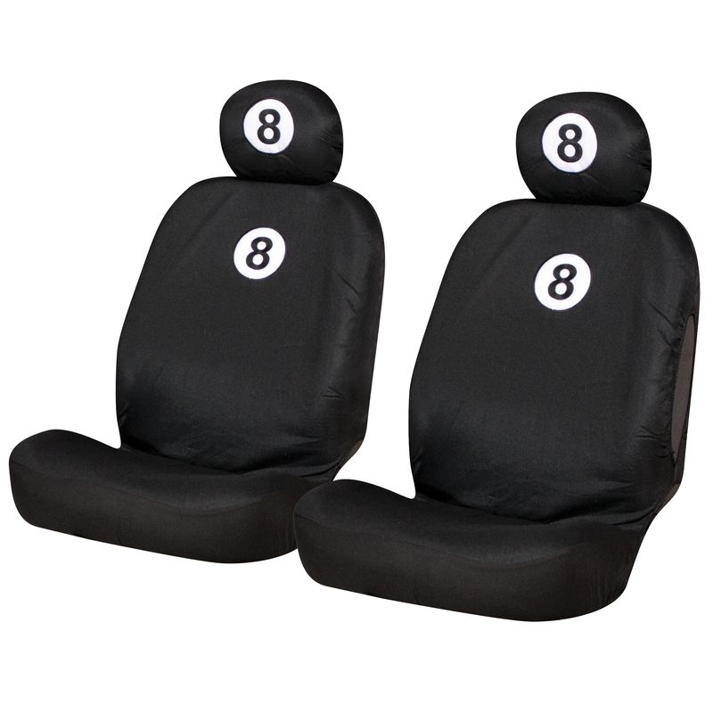 Калъфи за седалки “Billiard 8 Ball“ (черно) 4 части - 2 бр.